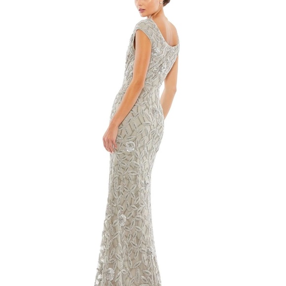 ✔️#63B BNWT MAC DUGGAL  93537 Embellished Cowl Neckline Floral Dress - Picture 6 of 16